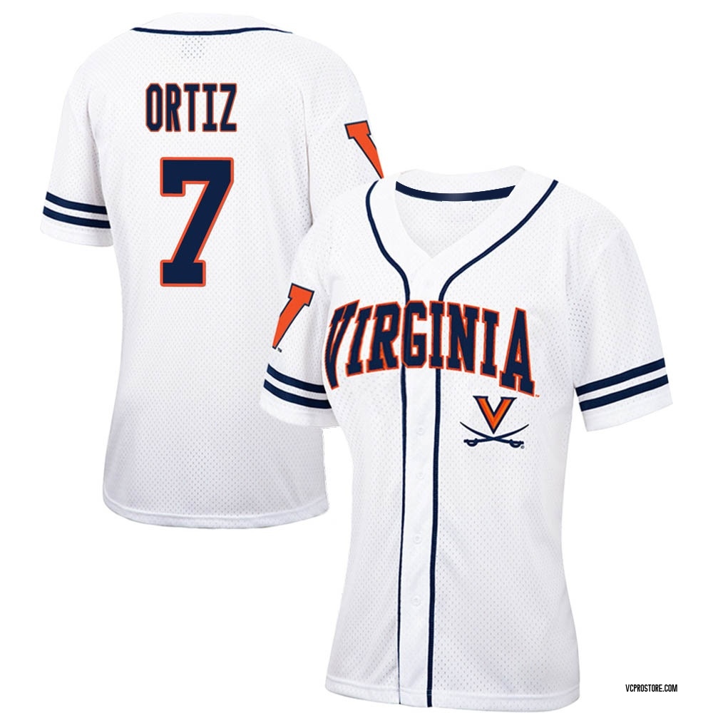 Women's Devin Ortiz Virginia Cavaliers Replica Colosseum /Navy Free  Spirited Baseball Jersey - White